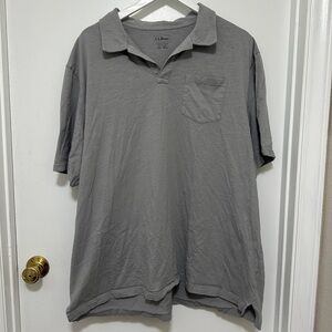 L.L. Bean Short Sleeve Slightly Fitted Polo Shirt Men's 2XL Solid Gray